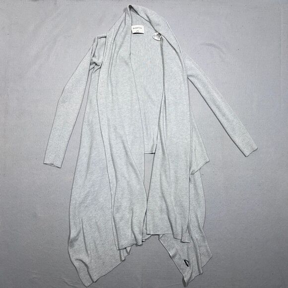 Babaton Cardigan Women XXS Gray Open Front Drape Hem Lightweight Sweater - Picture 1 of 9